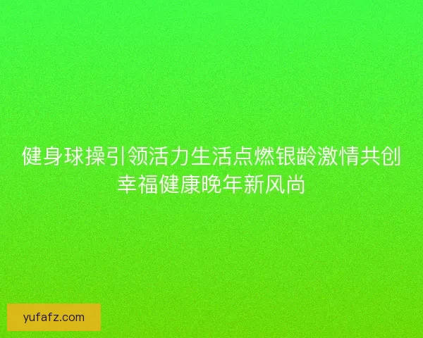 健身球操引领活力生活点燃银龄激情共创幸福健康晚年新风尚