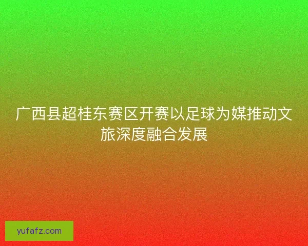 广西县超桂东赛区开赛以足球为媒推动文旅深度融合发展 广西县超桂东赛区开赛以足球为媒推动文旅深度融合发展